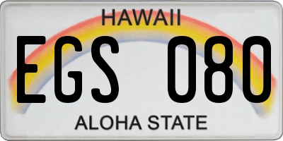 HI license plate EGS080