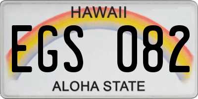 HI license plate EGS082