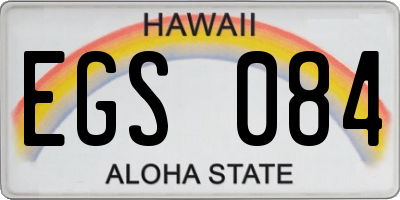 HI license plate EGS084