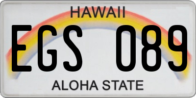 HI license plate EGS089