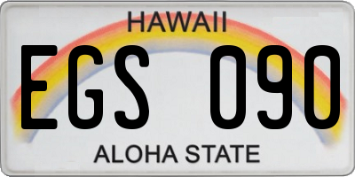 HI license plate EGS090