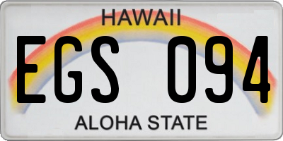 HI license plate EGS094