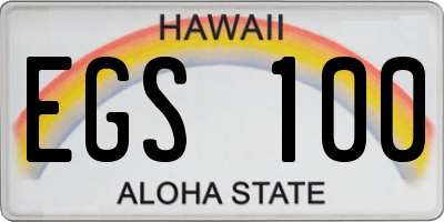 HI license plate EGS100