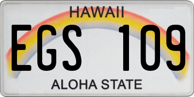 HI license plate EGS109