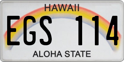 HI license plate EGS114