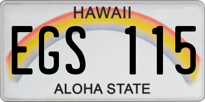 HI license plate EGS115