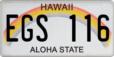 HI license plate EGS116