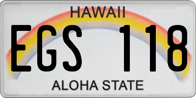 HI license plate EGS118