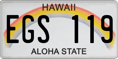 HI license plate EGS119