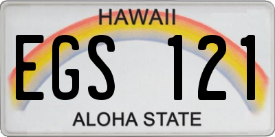 HI license plate EGS121