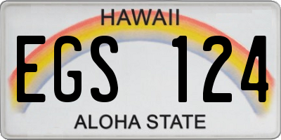HI license plate EGS124