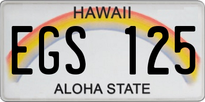 HI license plate EGS125