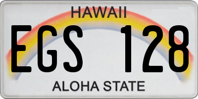 HI license plate EGS128