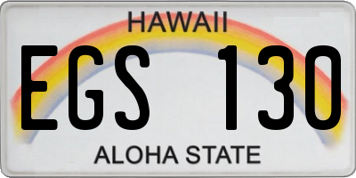 HI license plate EGS130