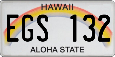 HI license plate EGS132