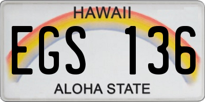HI license plate EGS136