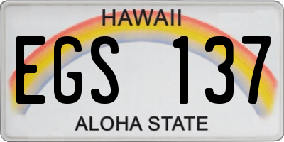 HI license plate EGS137