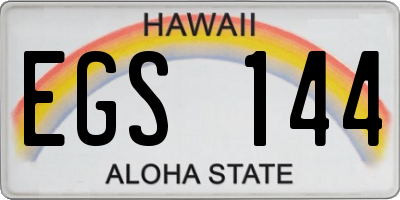 HI license plate EGS144