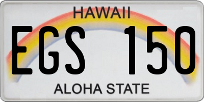 HI license plate EGS150