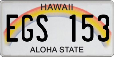 HI license plate EGS153
