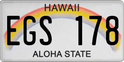 HI license plate EGS178