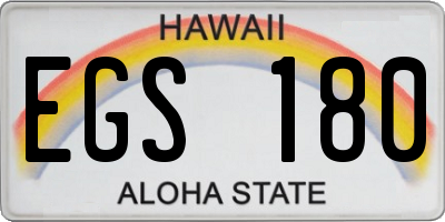 HI license plate EGS180