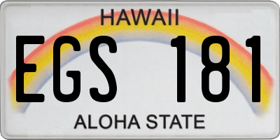 HI license plate EGS181