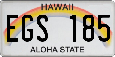 HI license plate EGS185