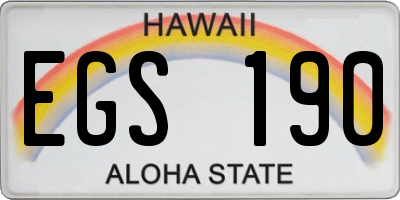 HI license plate EGS190