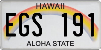 HI license plate EGS191