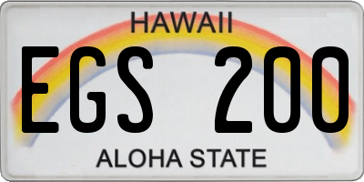 HI license plate EGS200
