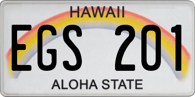 HI license plate EGS201