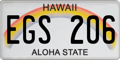 HI license plate EGS206