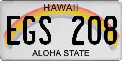 HI license plate EGS208