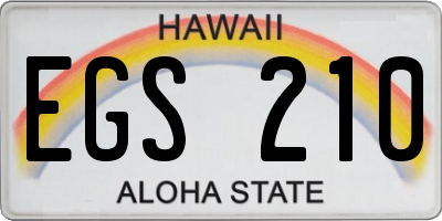 HI license plate EGS210