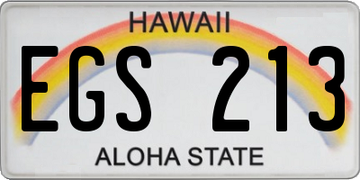 HI license plate EGS213