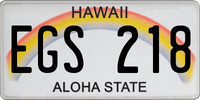 HI license plate EGS218