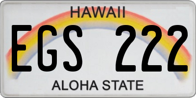 HI license plate EGS222
