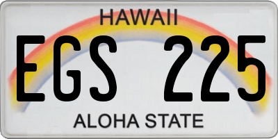 HI license plate EGS225