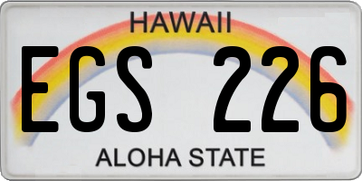 HI license plate EGS226