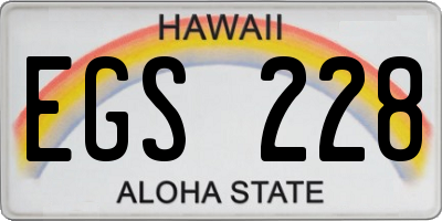 HI license plate EGS228