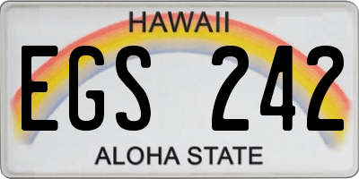 HI license plate EGS242