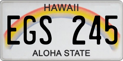 HI license plate EGS245