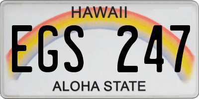 HI license plate EGS247
