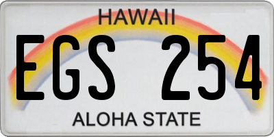 HI license plate EGS254