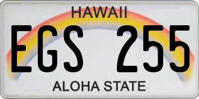 HI license plate EGS255