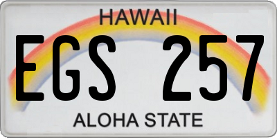 HI license plate EGS257