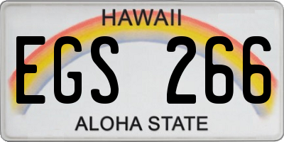 HI license plate EGS266
