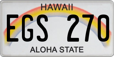 HI license plate EGS270