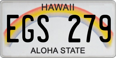 HI license plate EGS279